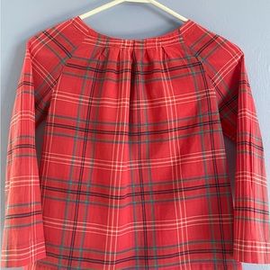 Crewcuts Girls Plaid Peasant Blouse with 3/4 sleeves. Size 12.